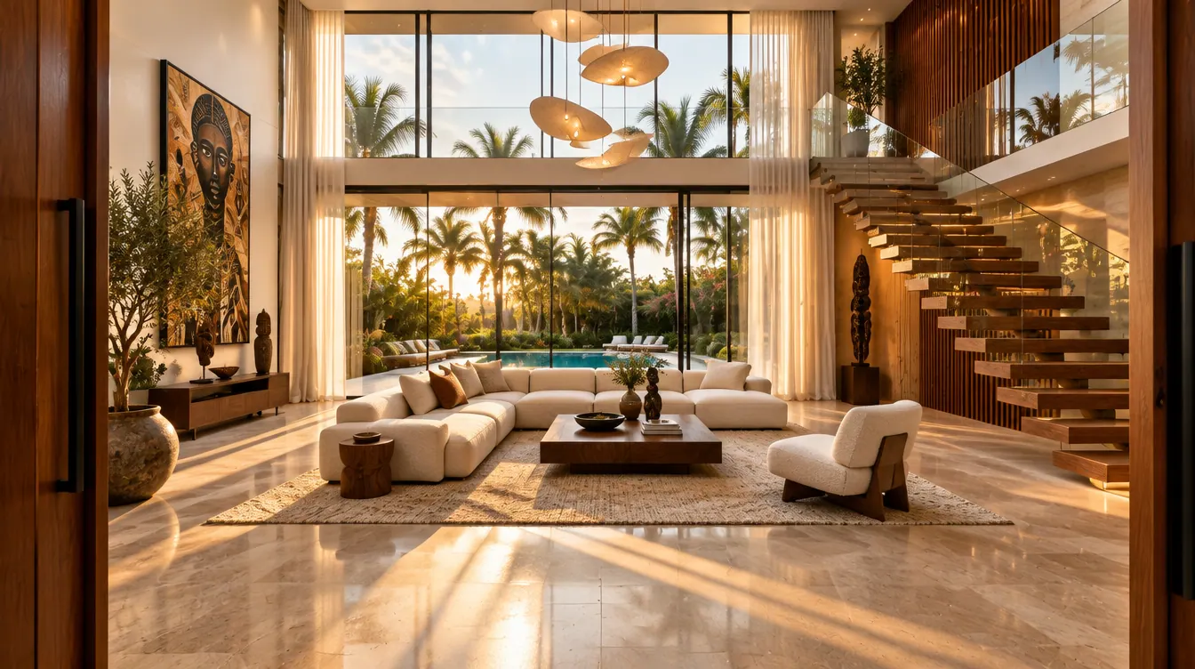 Double-height living room of the Maitama Signature Villa